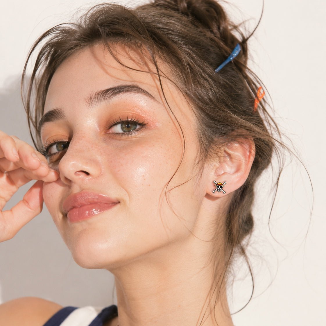 Officially Licensed One Piece Straw Hats' Jolly Roger Stud Earrings – Wave 1: Fish-Man Island - Robin Valley Official Store