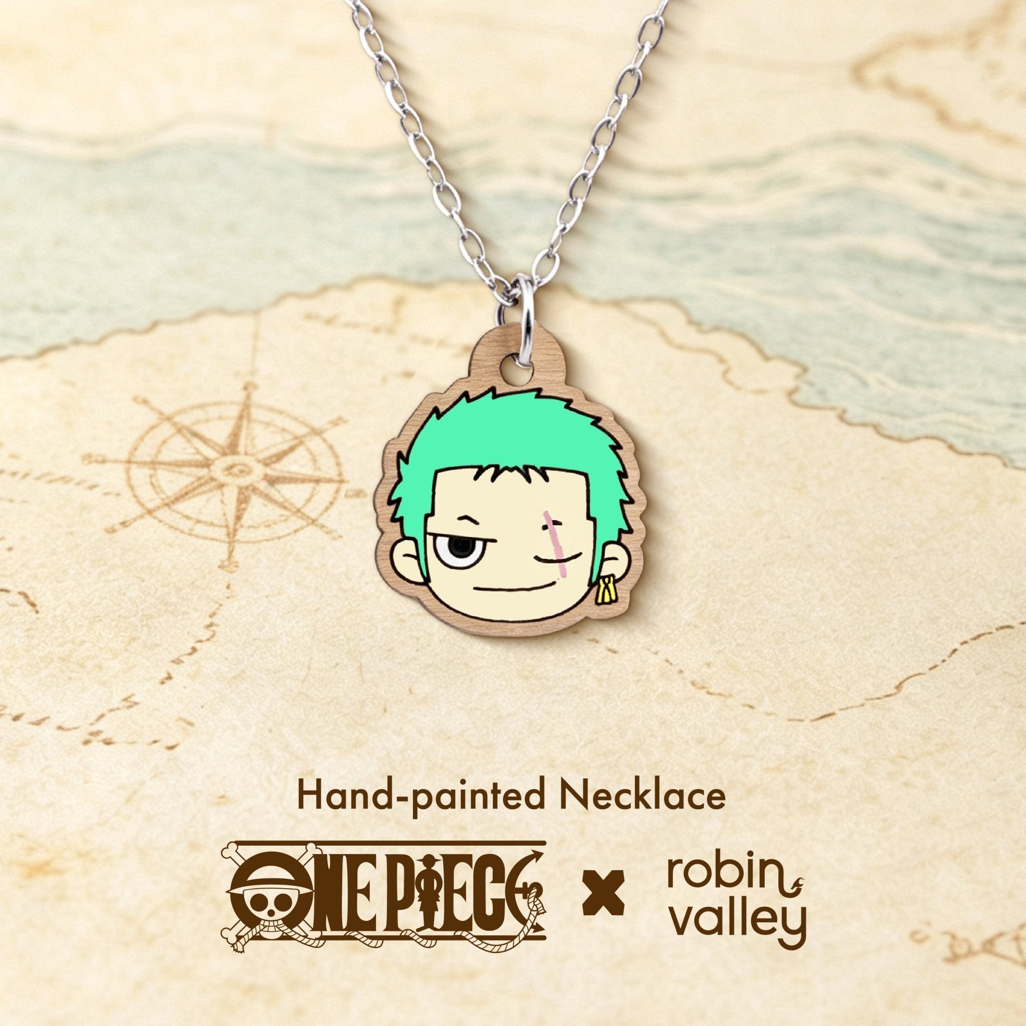 Officially Licensed One Piece Zoro Necklace – Wave 1: Fish-Man Island - Robin Valley Official Store