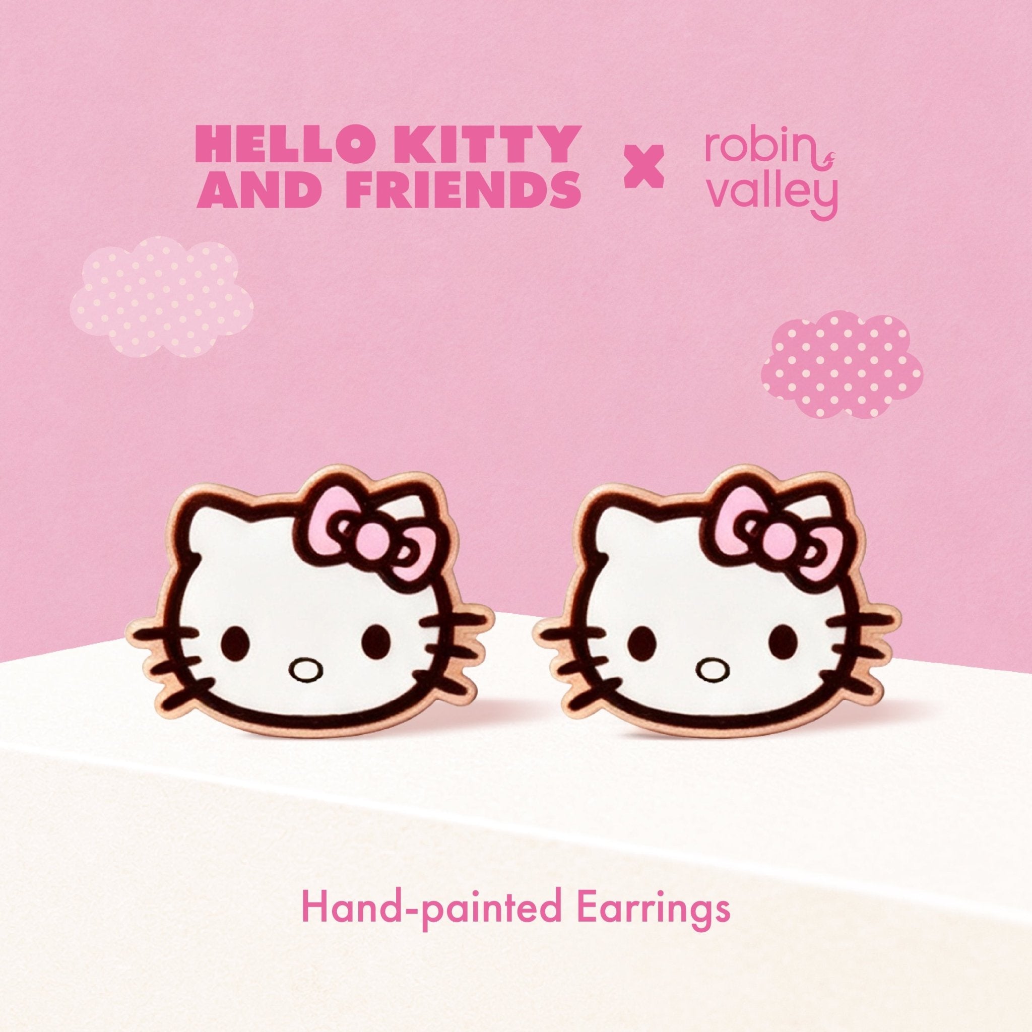 Officially Licensed Pink Hello Kitty Stud Earrings - Robin Valley Official Store