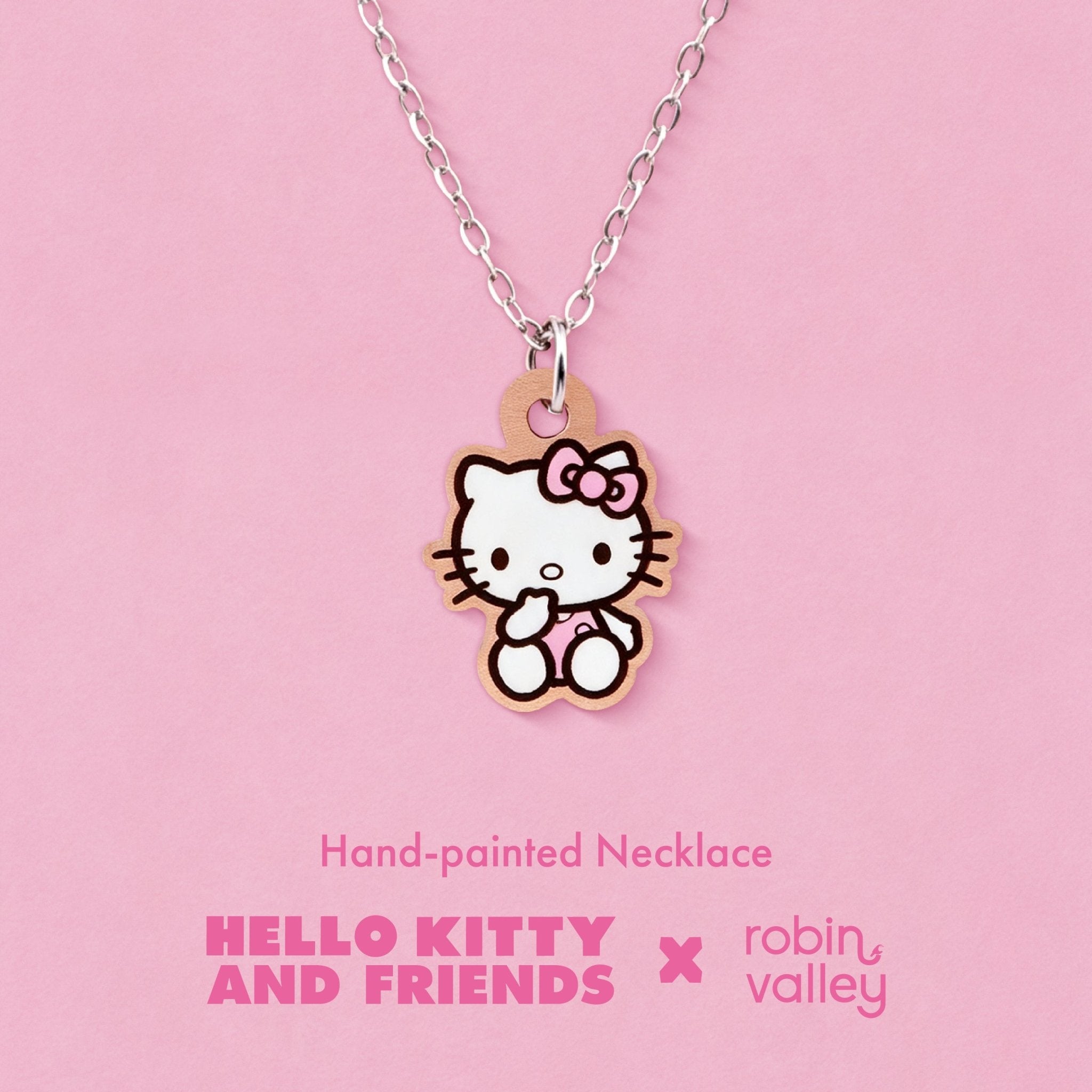 Officially Licensed Pink Sitting Hello Kitty Necklace - Robin Valley Official Store