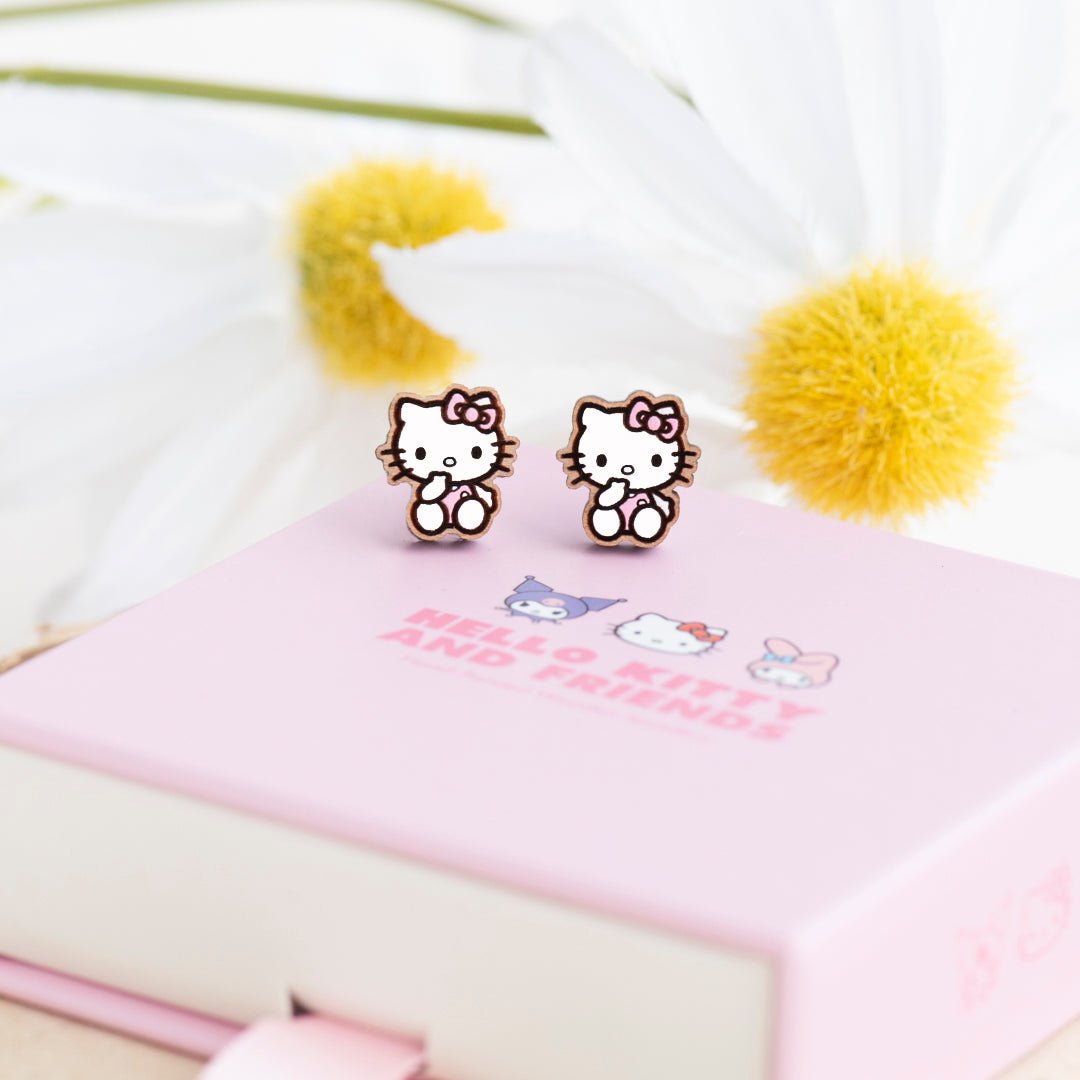 Officially Licensed Pink Sitting Hello Kitty Stud Earrings - Robin Valley Official Store