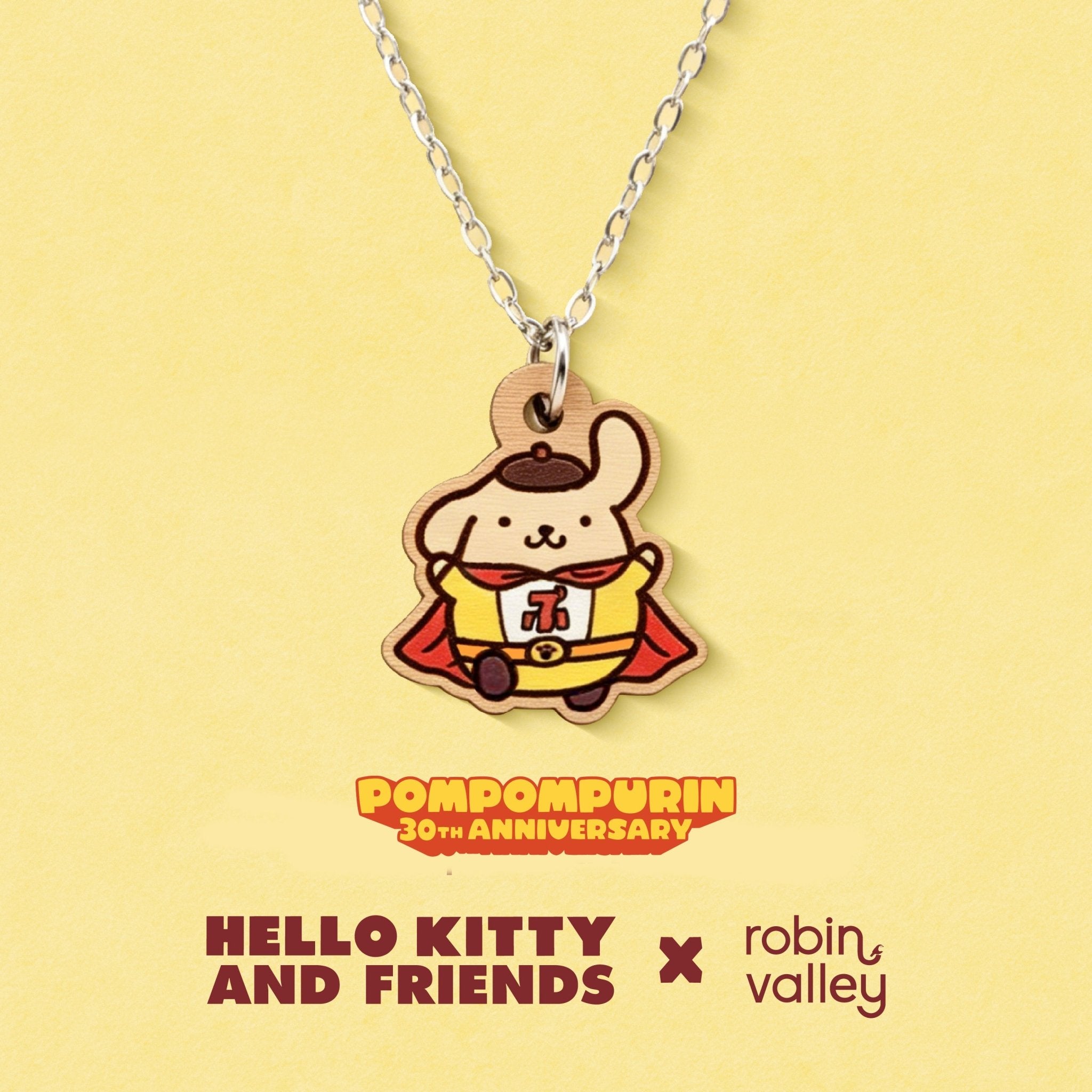 Officially Licensed PomPomHero Pompompurin Necklace - 30th Anniversary Edition - Robin Valley Official Store