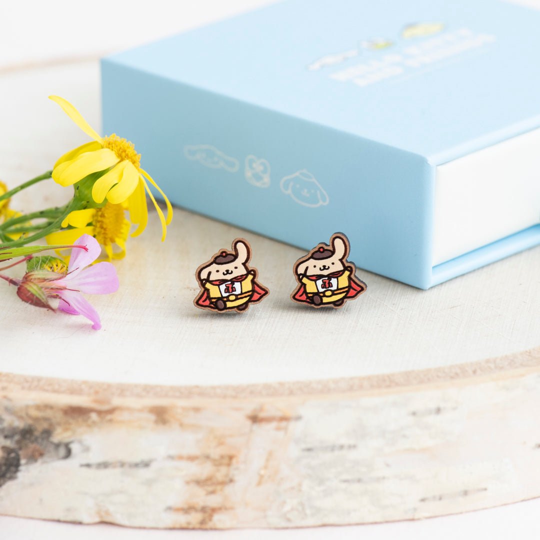 Officially Licensed PomPomHero Pompompurin Stud Earrings – 30th Anniversary Edition - Robin Valley Official Store