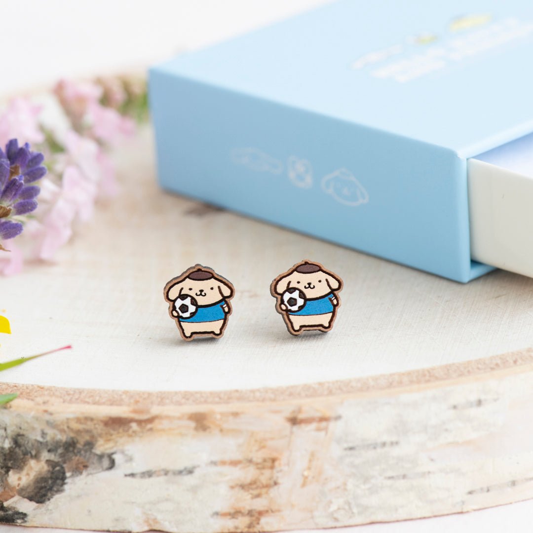 Officially Licensed Pompompurin Football Stud Earrings - Robin Valley Official Store