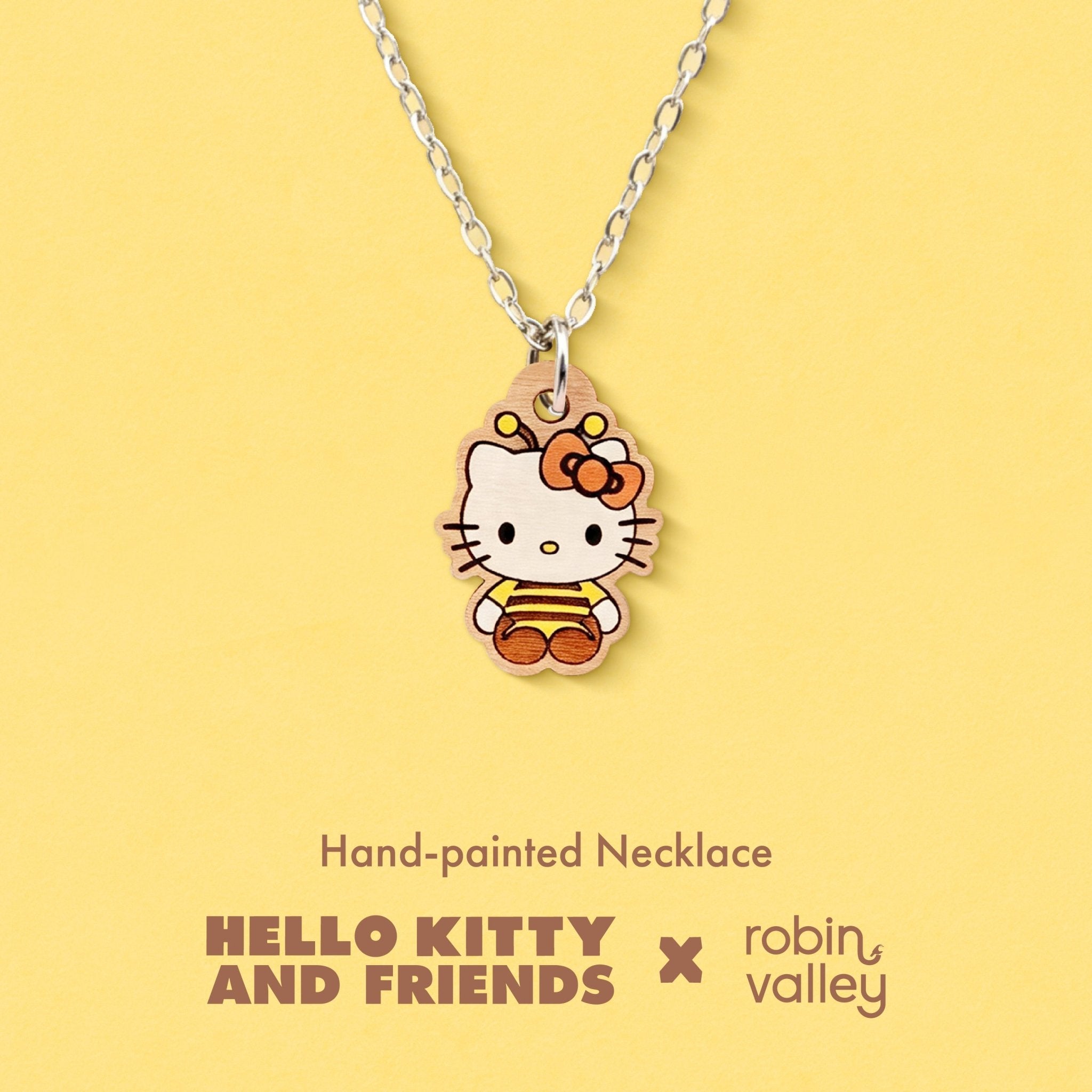 Officially Licensed Sitting Hello Kitty Bee Necklace - Robin Valley Official Store
