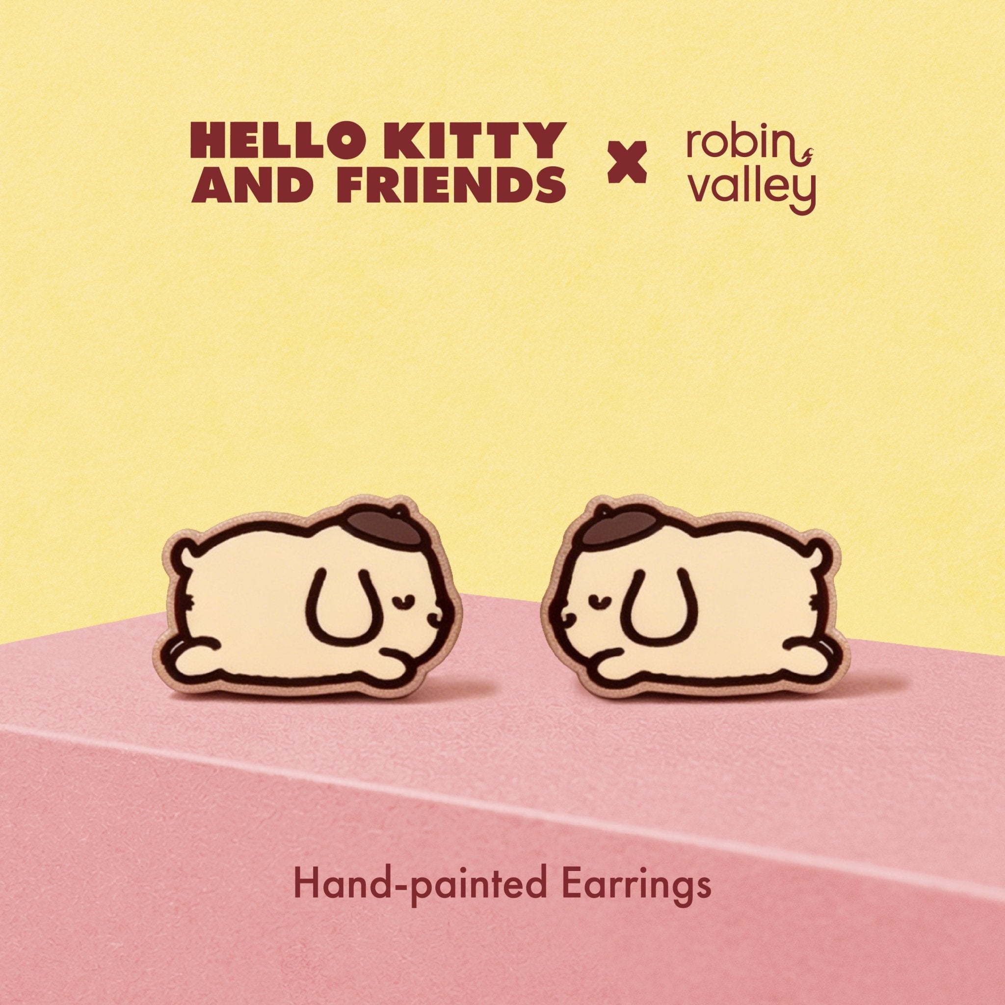 Officially licensed Sleeping Pompompurin Stud Earrings - Robin Valley Official Store
