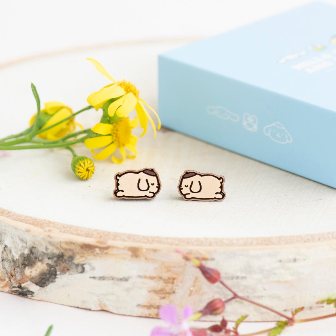 Officially licensed Sleeping Pompompurin Stud Earrings - Robin Valley Official Store