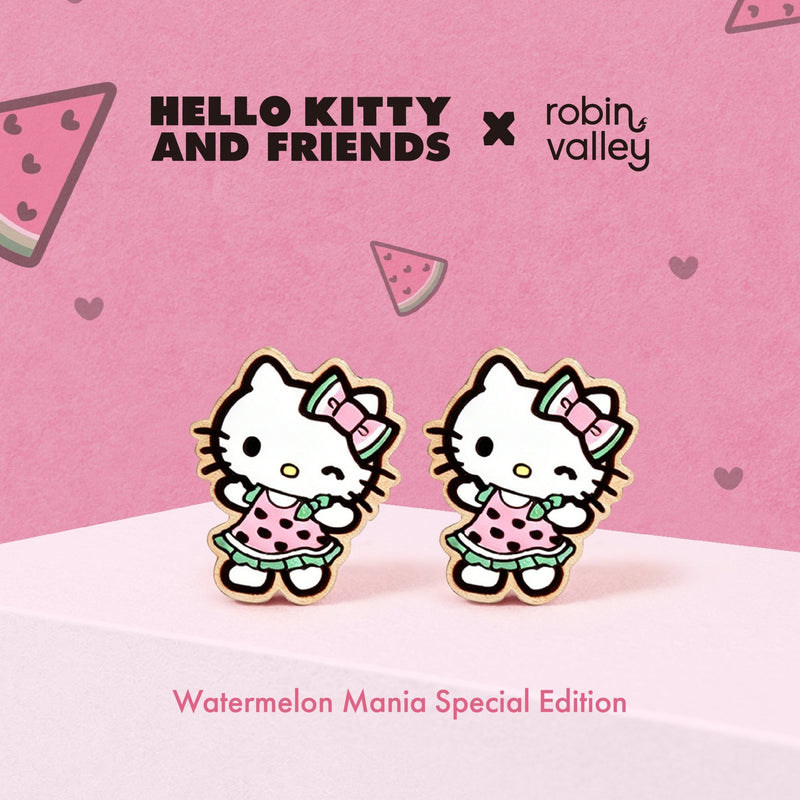 Officially Licensed Watermelon Hello Kitty Stud Earrings - Robin Valley Official Store