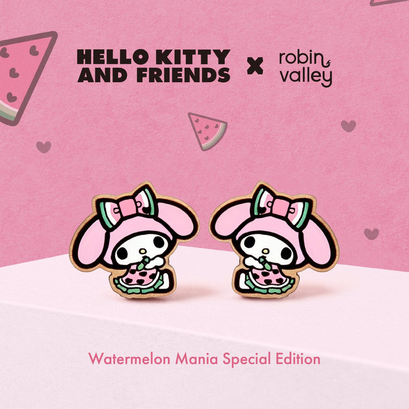 Officially Licensed Watermelon My Melody Stud Earrings - Robin Valley Official Store
