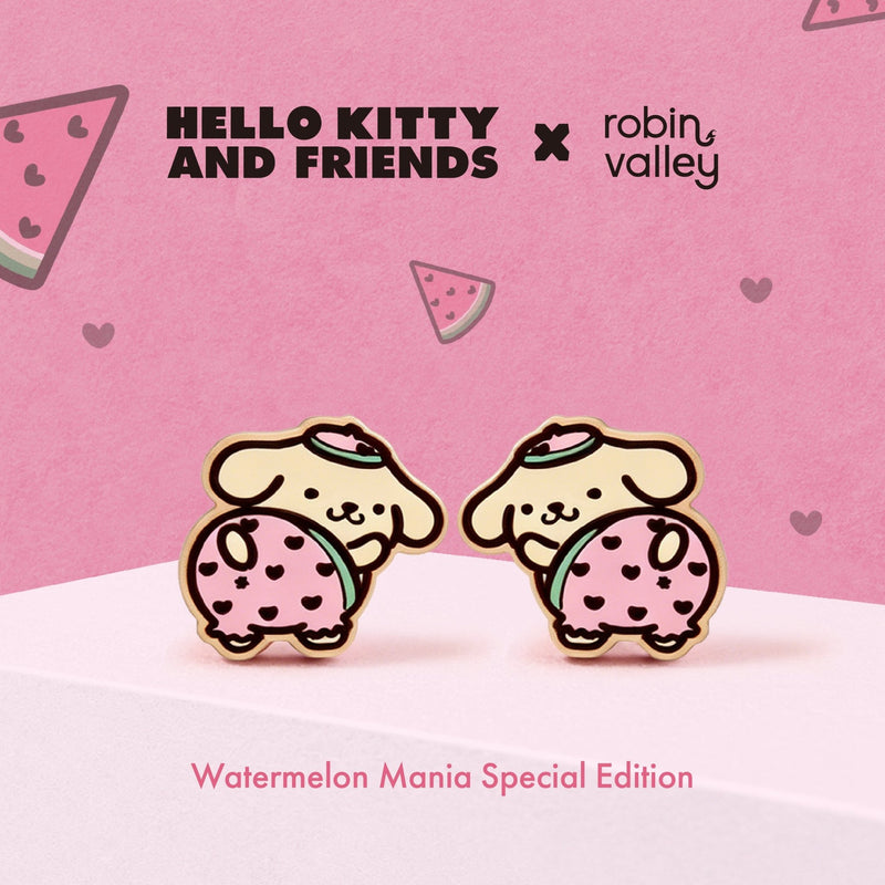 Officially Licensed Watermelon Pompompurin Stud Earrings - Robin Valley Official Store