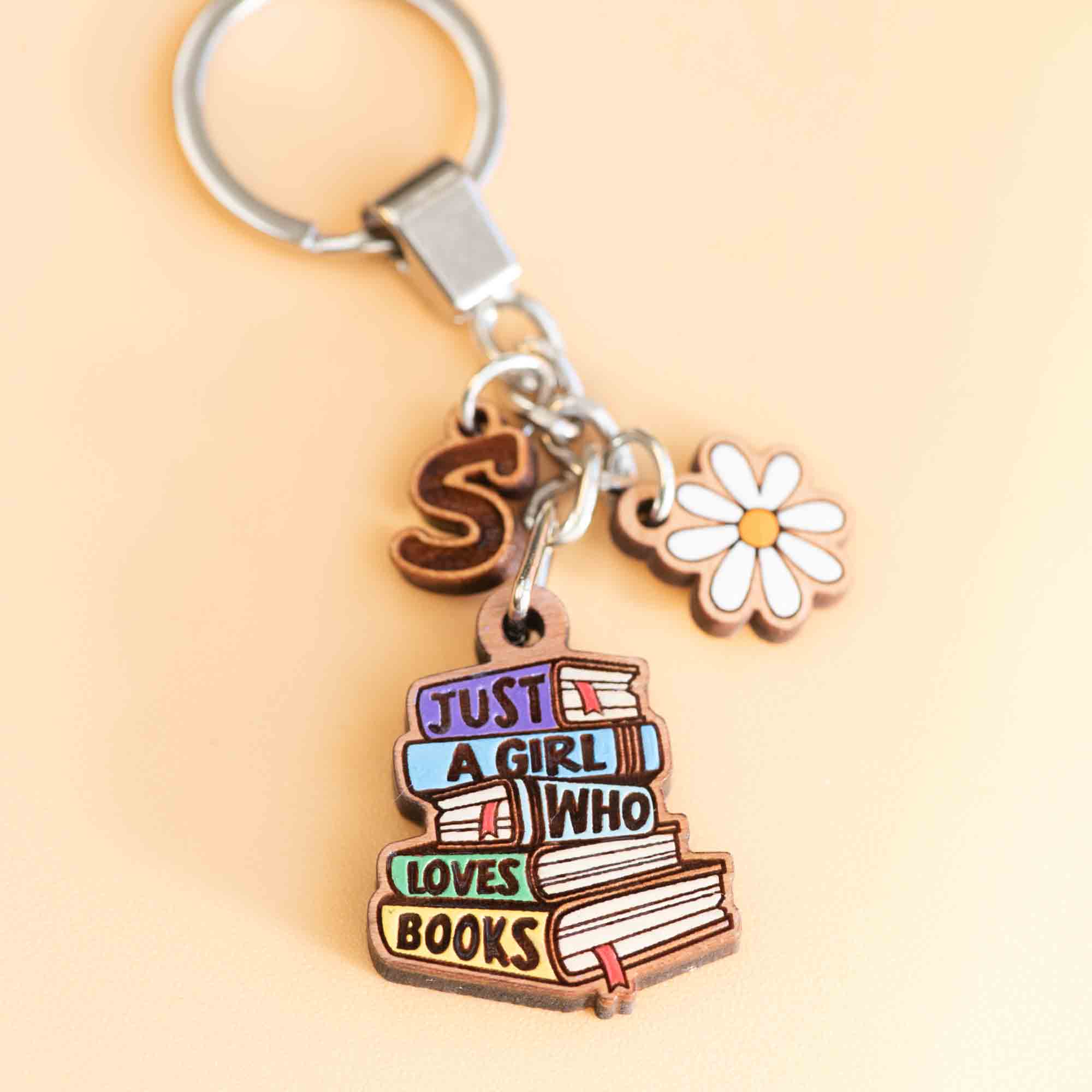 Personalised Just a Girl Who Loves Books Keyring - CUS10001 - Robin Valley Official Store