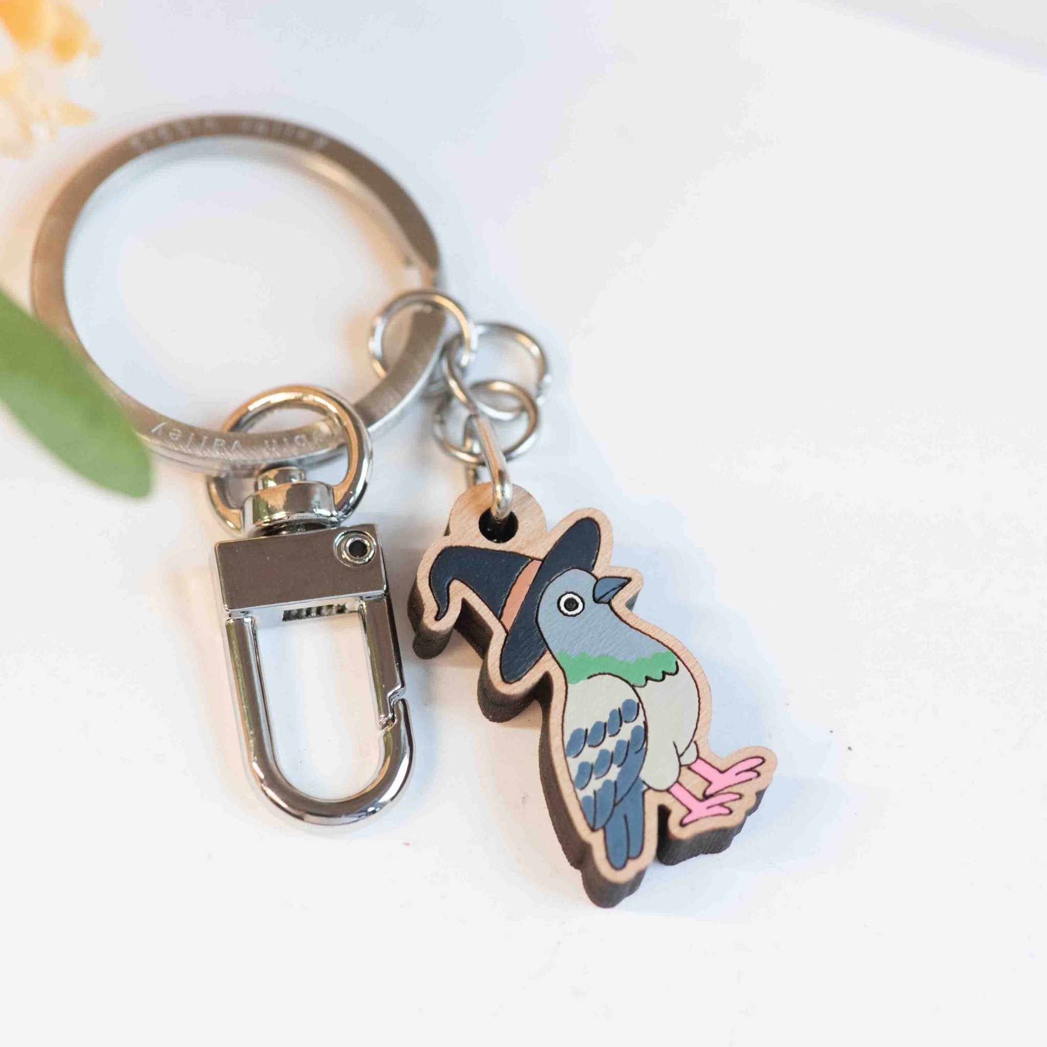 Pigeon in Witch Hat Keyring - Robin Valley Official Store