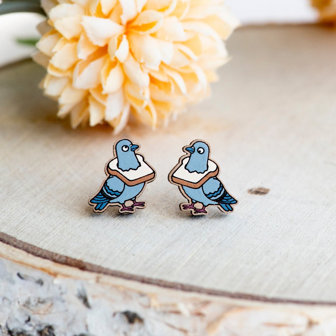 Pigeon Toast Stud Earrings - Robin Valley Official Store