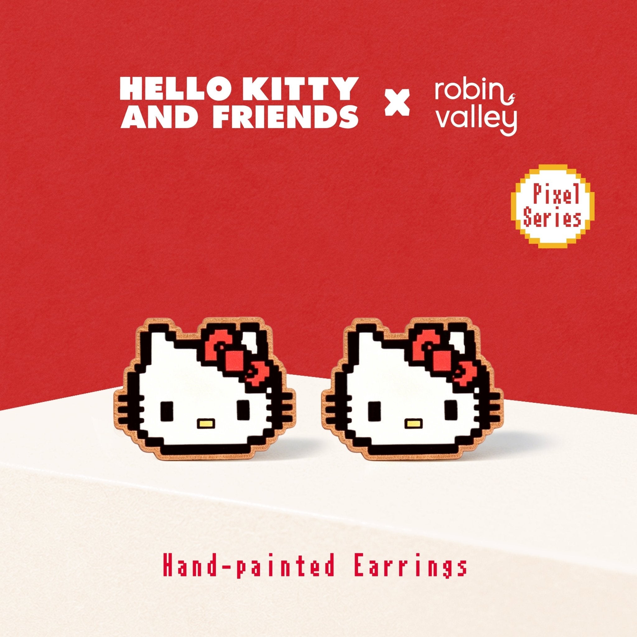 Pixel Hello Kitty Stud Earrings - Robin Valley Official Store