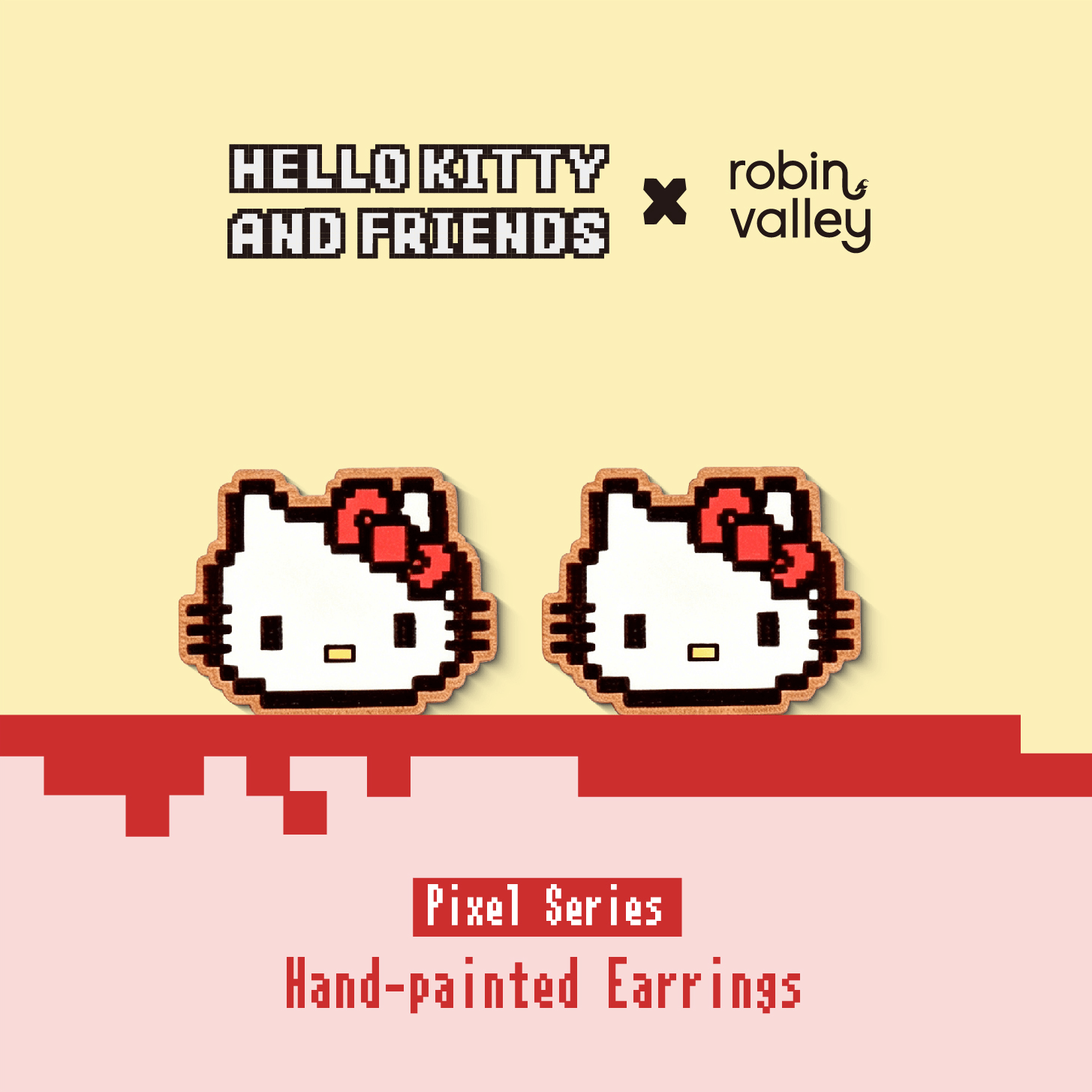 Pixel Hello Kitty Stud Earrings - Robin Valley Official Store