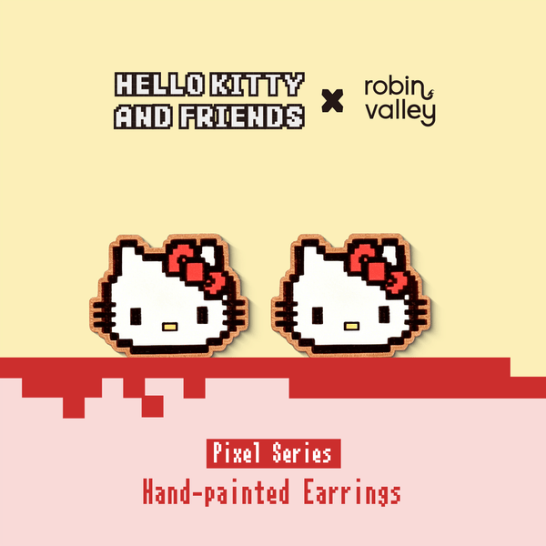 Pixel Hello Kitty Stud Earrings - Robin Valley Official Store