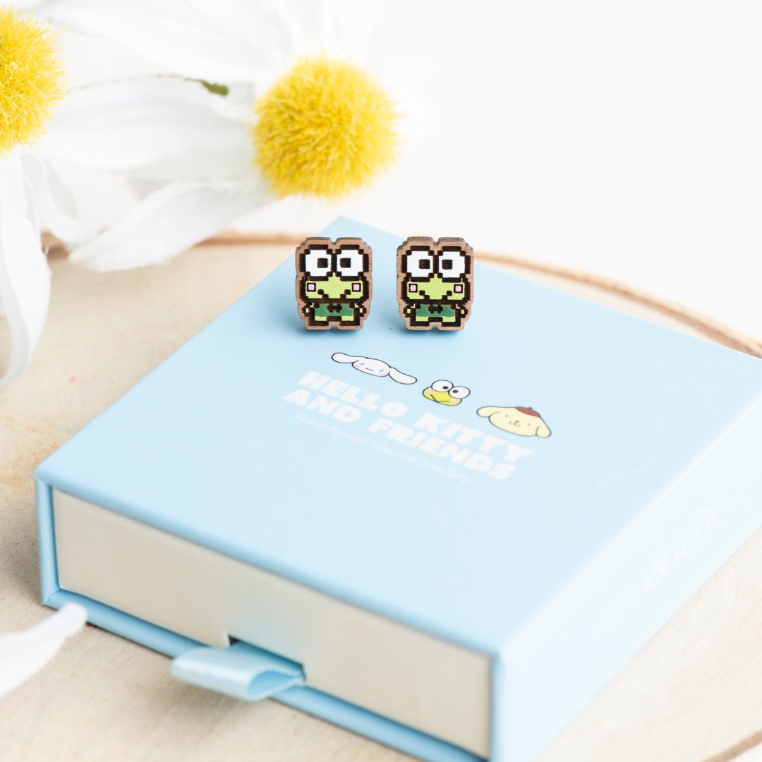 Pixel Keroppi Standing Stud Earrings - Robin Valley Official Store