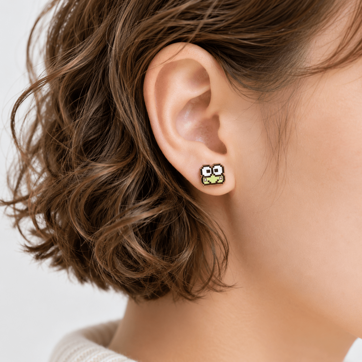 Pixel Keroppi Stud Earrings - Robin Valley Official Store
