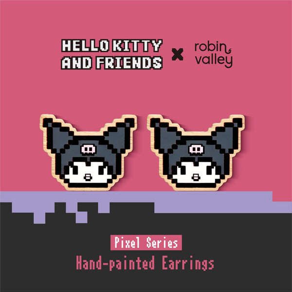 Pixel Kuromi Stud Earrings - Robin Valley Official Store