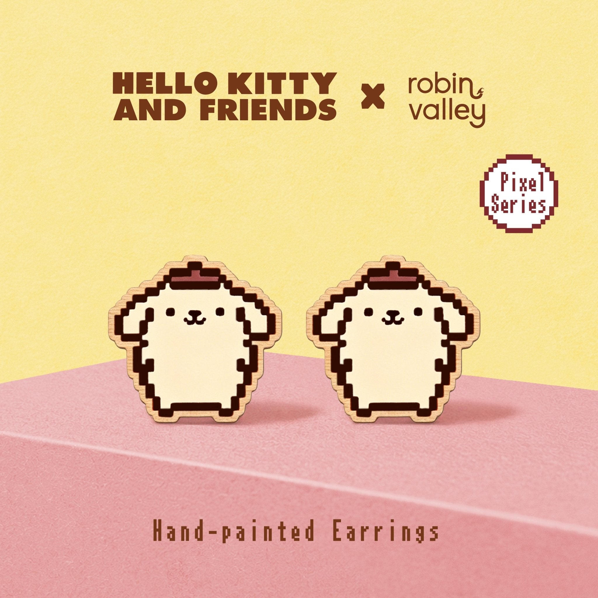 Pixel Pompompurin Standing Stud Earrings - Robin Valley Official Store