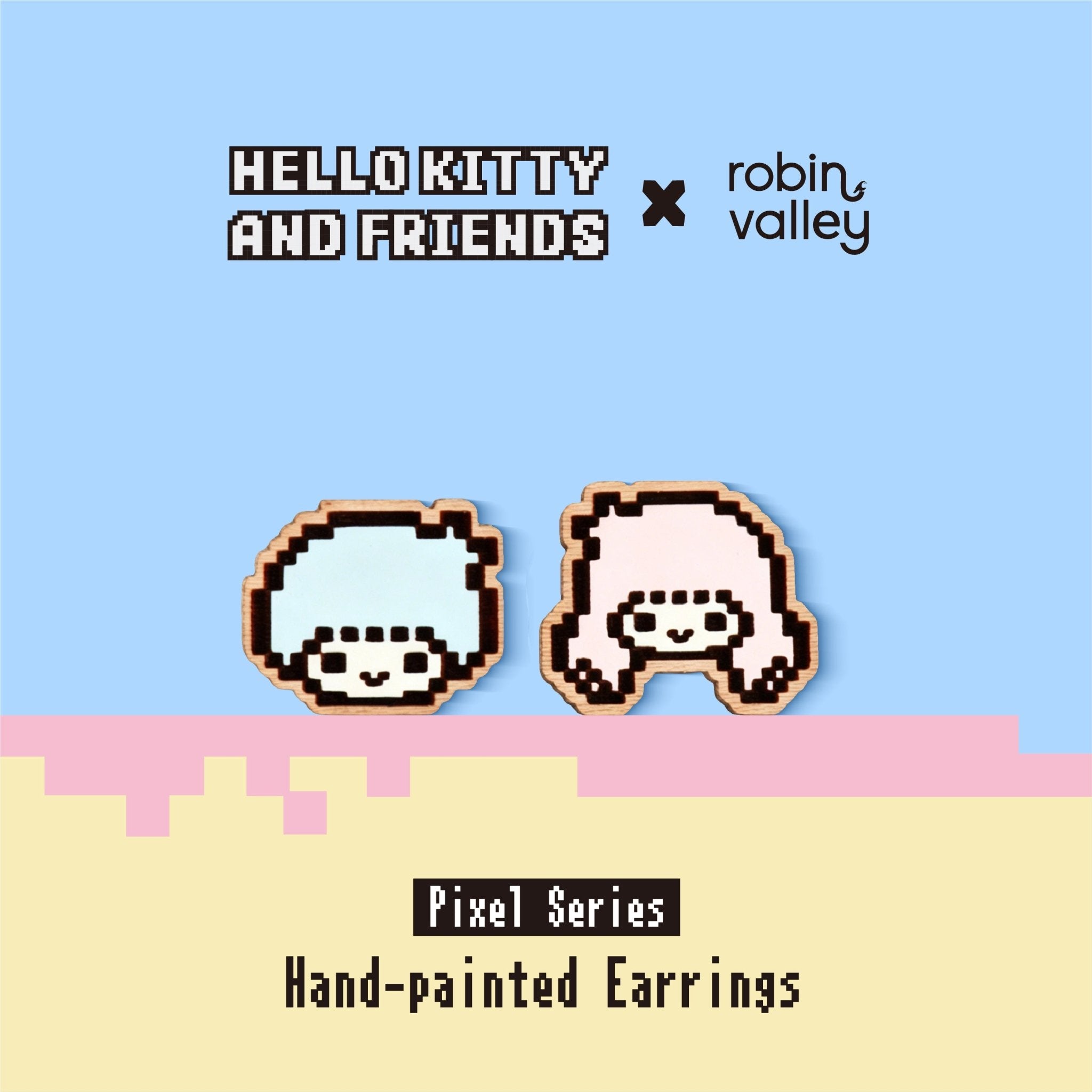 Pixel Twin Stars Stud Earrings - Robin Valley Official Store