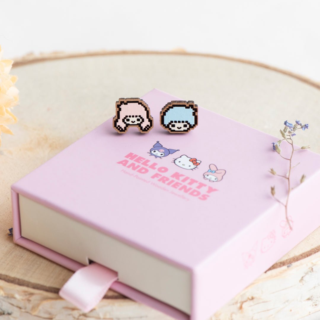 Pixel Twin Stars Stud Earrings - Robin Valley Official Store