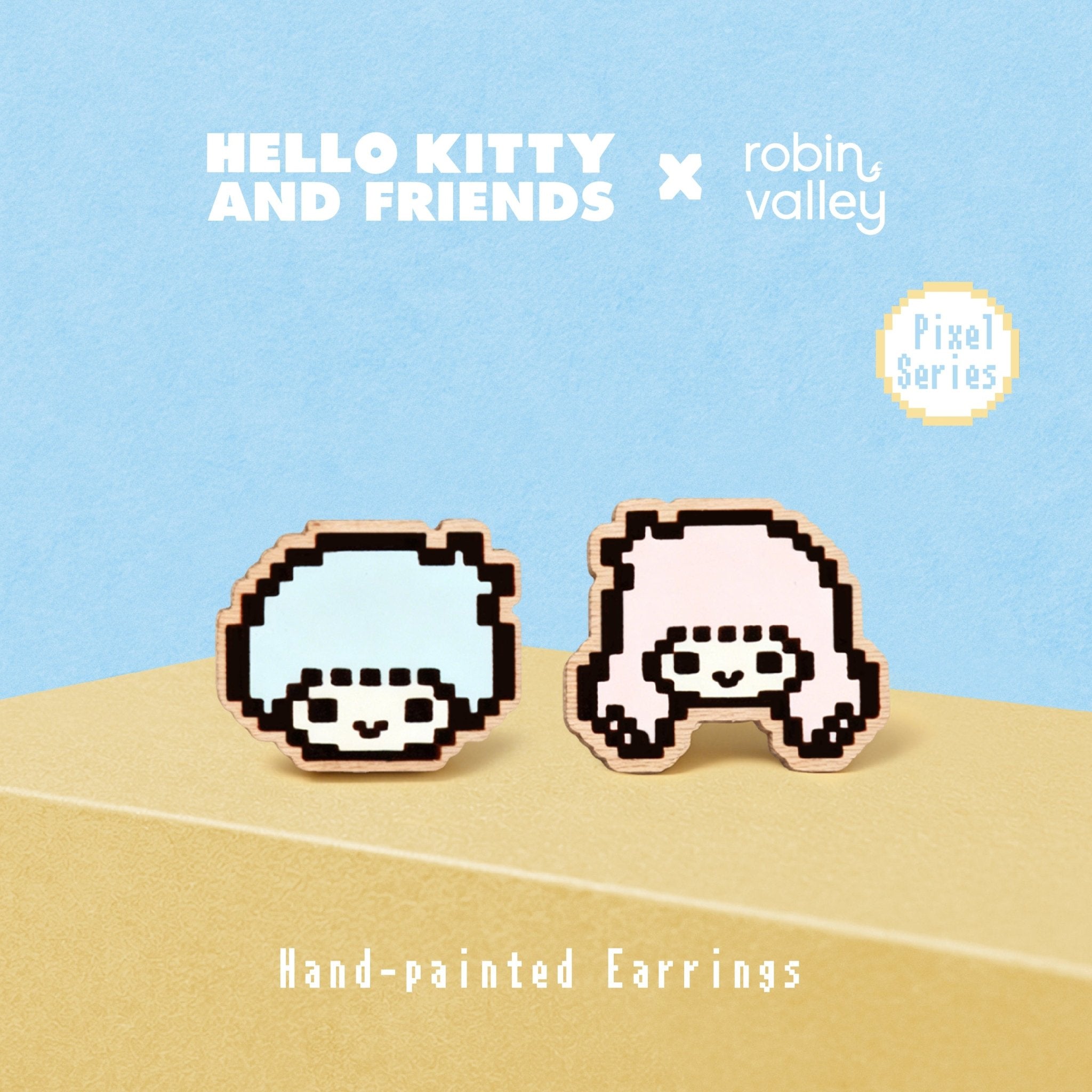 Pixel Twin Stars Stud Earrings - Robin Valley Official Store