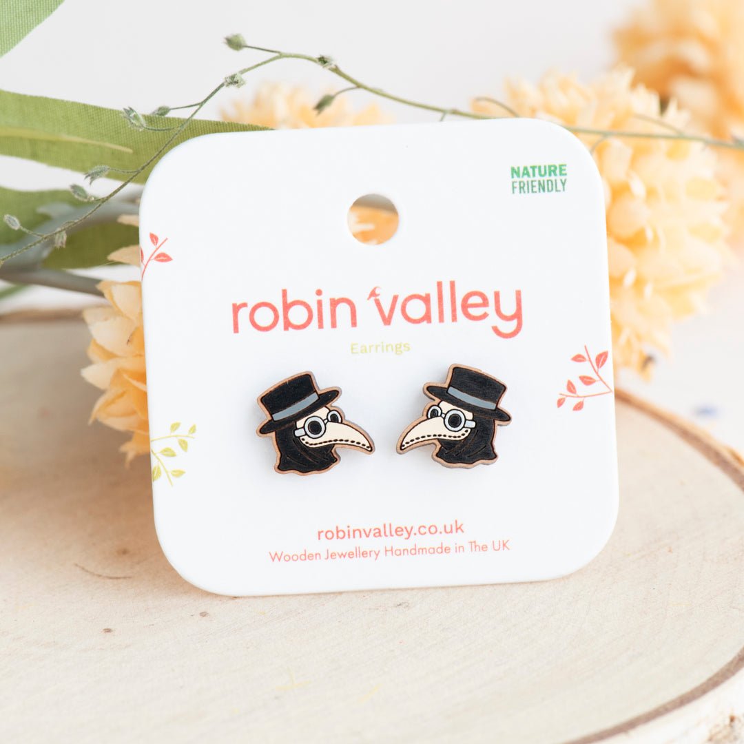 Plague Doctor Stud Earrings - Robin Valley Official Store