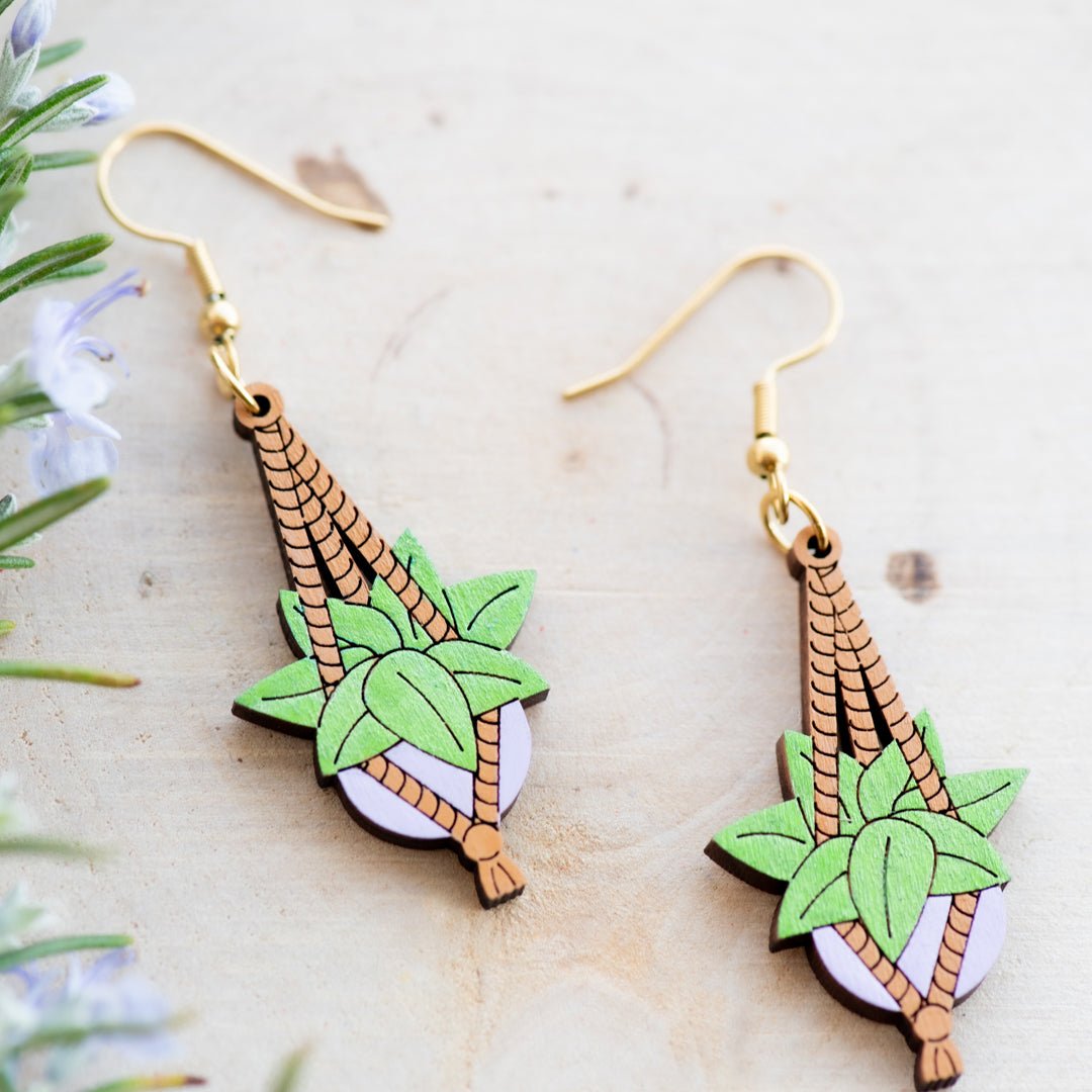 Potted Indoor Plant Hook Earrings - Robin Valley Official Store