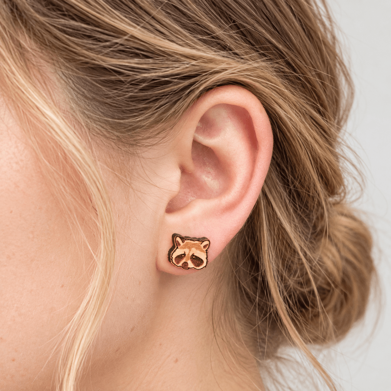 Raccoon Face Stud Earrings - Robin Valley Official Store