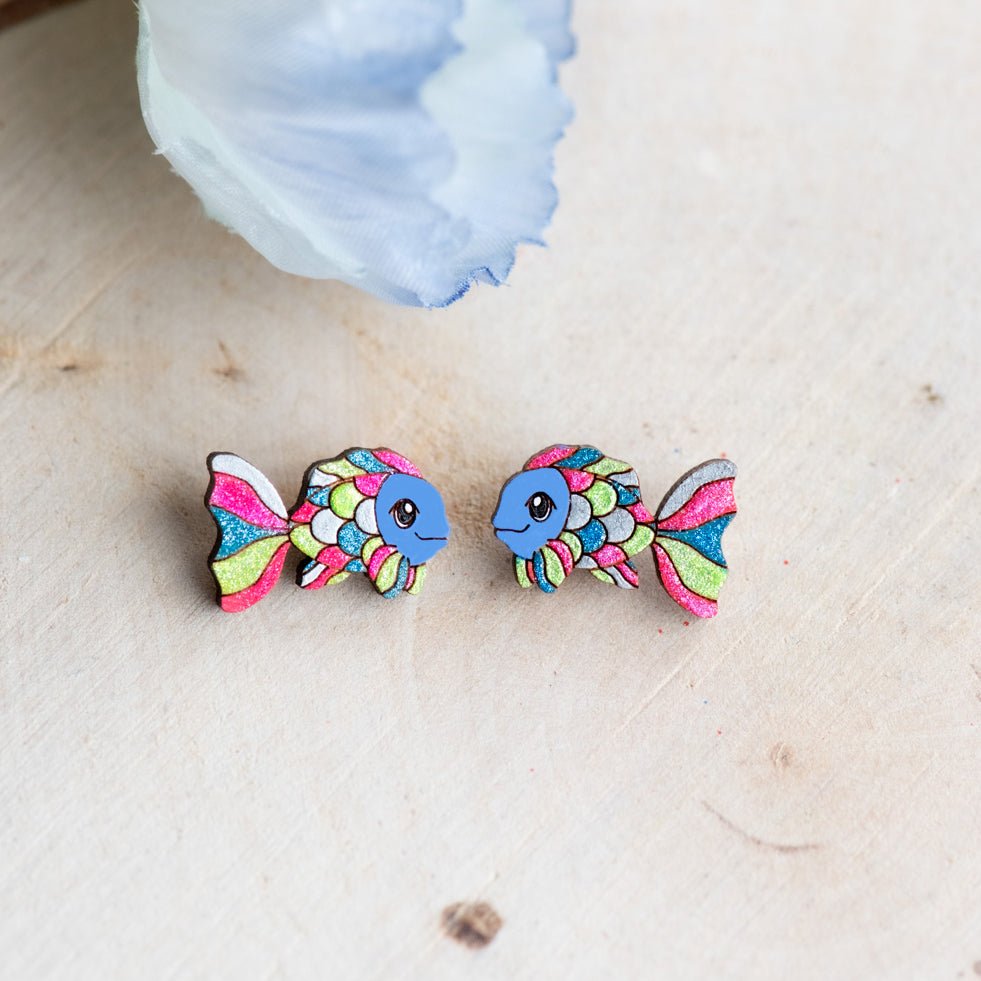 Rainbow Fish Stud Earrings - Robin Valley Official Store