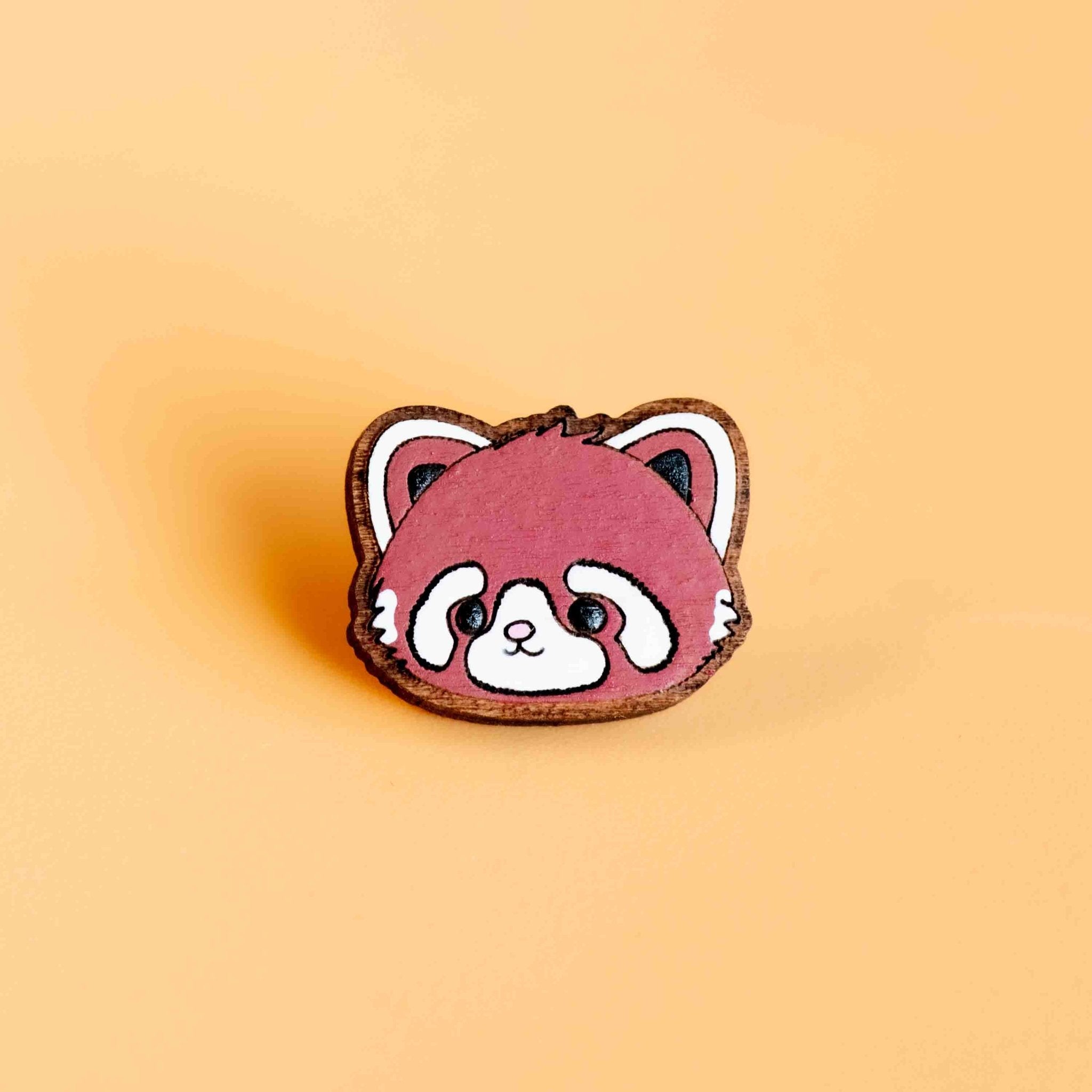 Red Panda Face Pin Badge - Robin Valley Official Store
