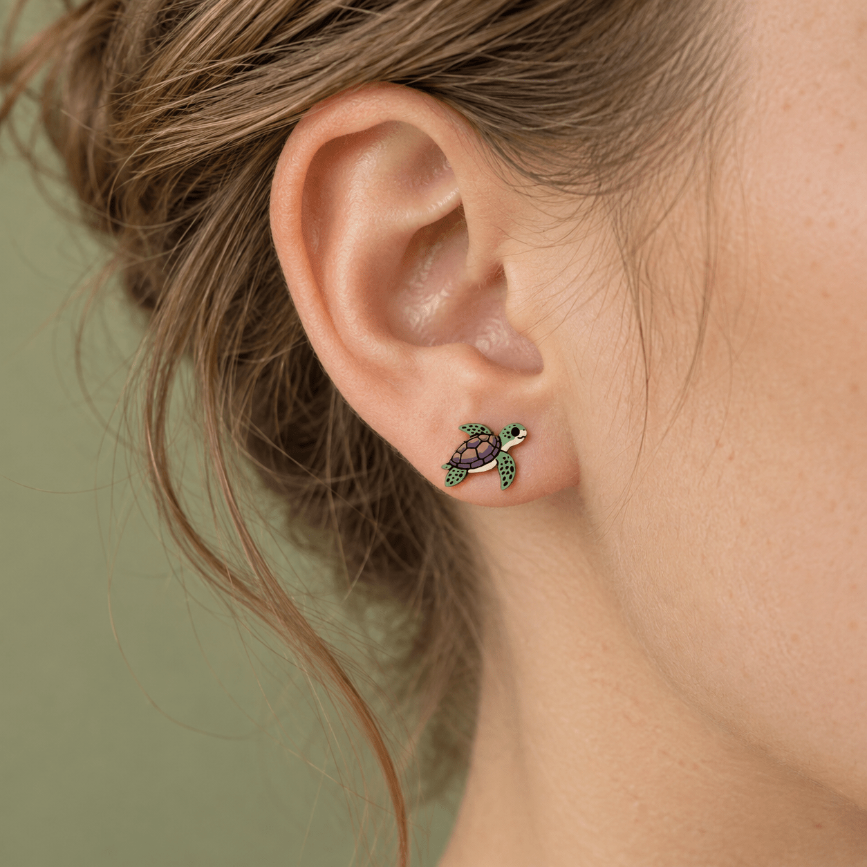 Sea Turtle Stud Earrings - Robin Valley Official Store