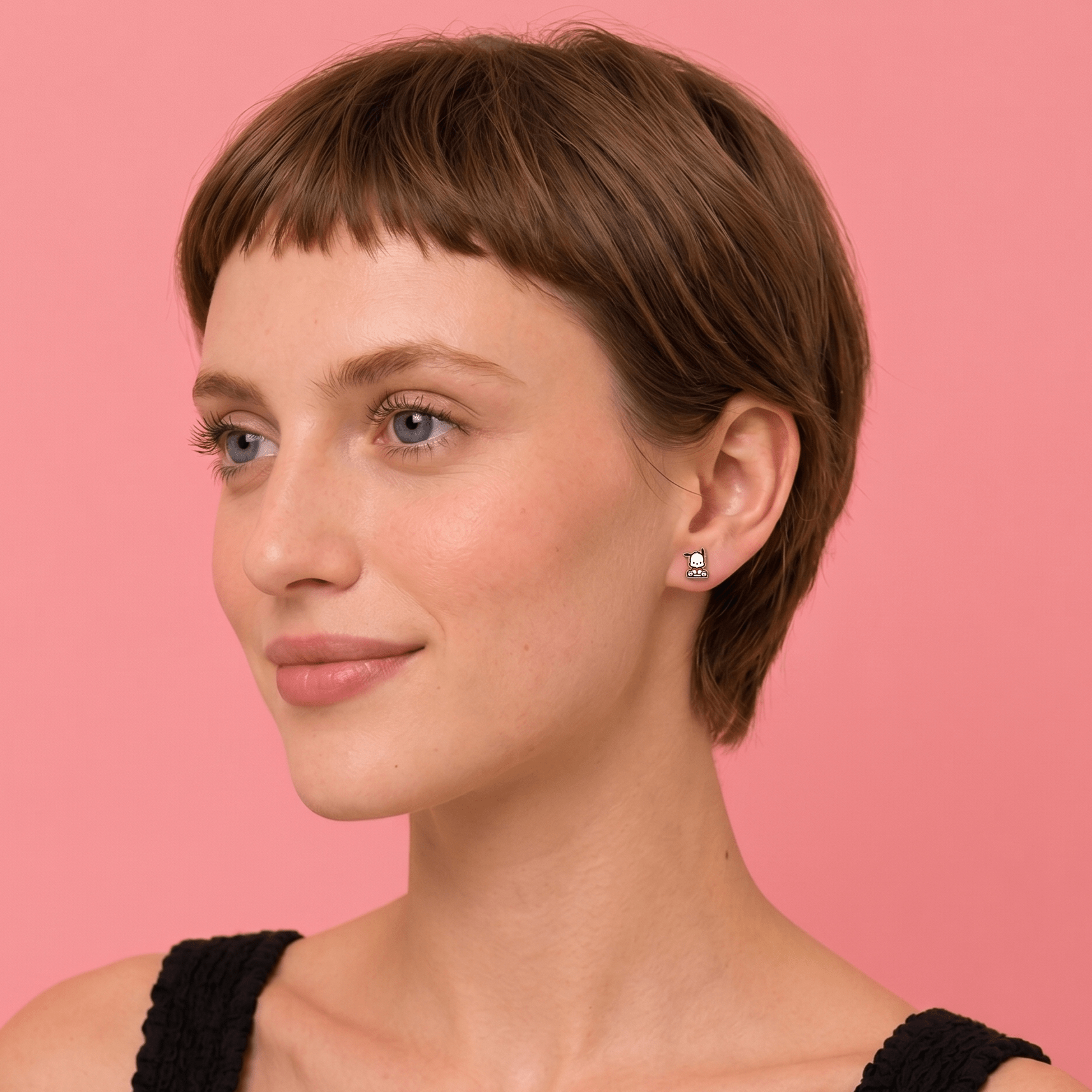 Sitting Pochacco Stud Earrings - Robin Valley Official Store