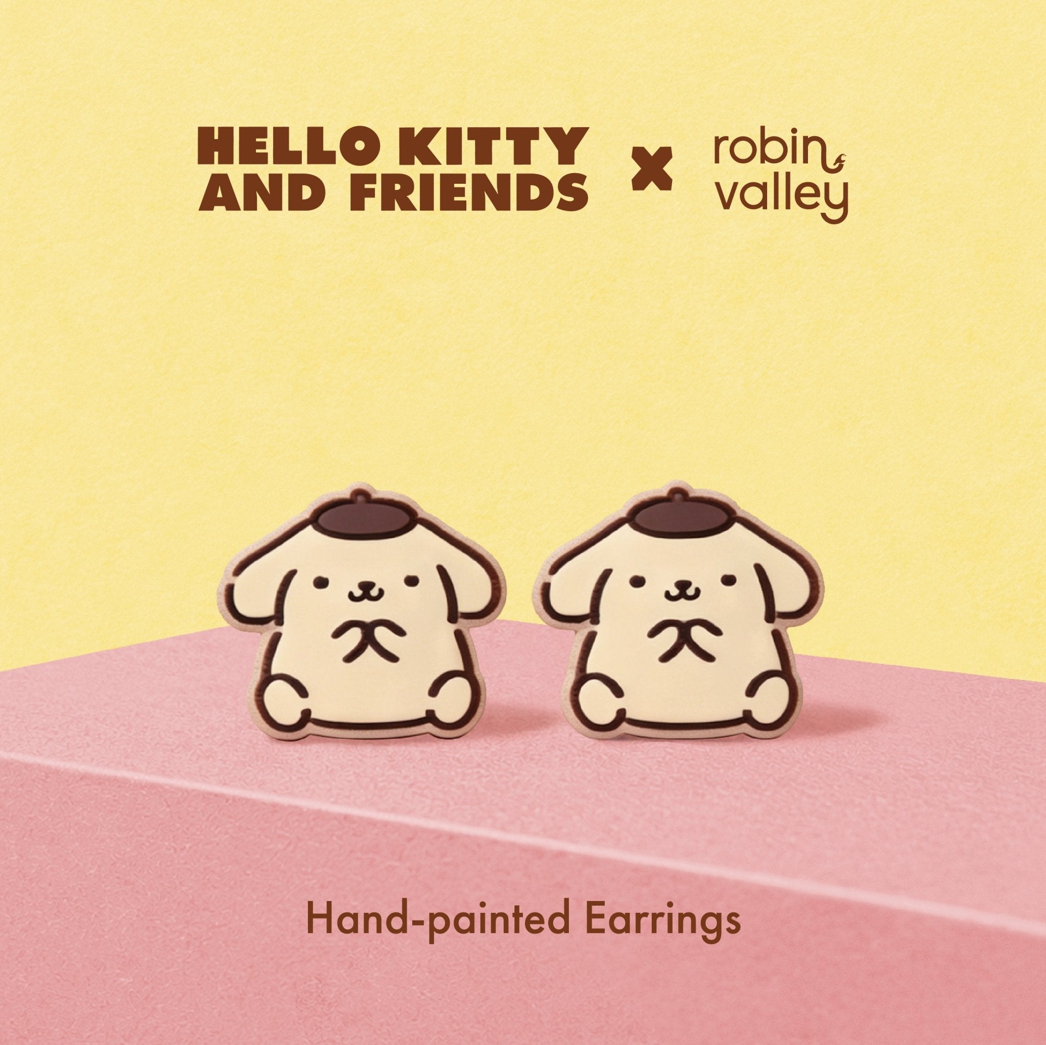 Sitting Pompompurin Stud Earrings - Robin Valley Official Store