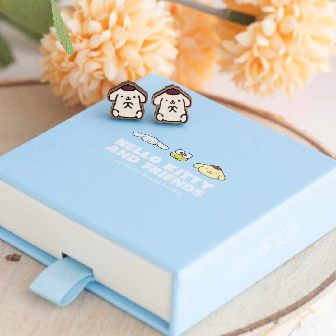 Sitting Pompompurin Stud Earrings - Robin Valley Official Store