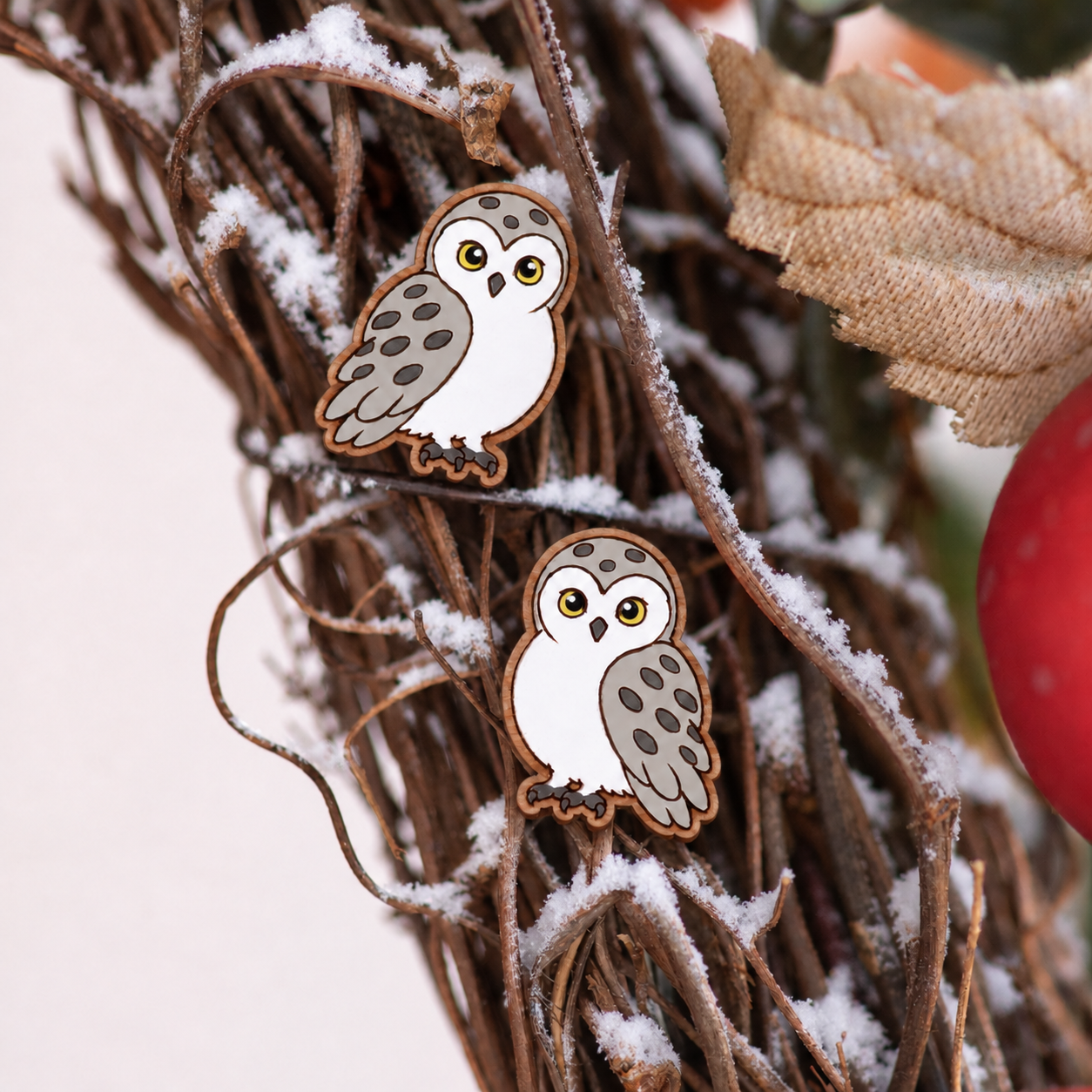 Cute Snowy Owl Stud Earrings