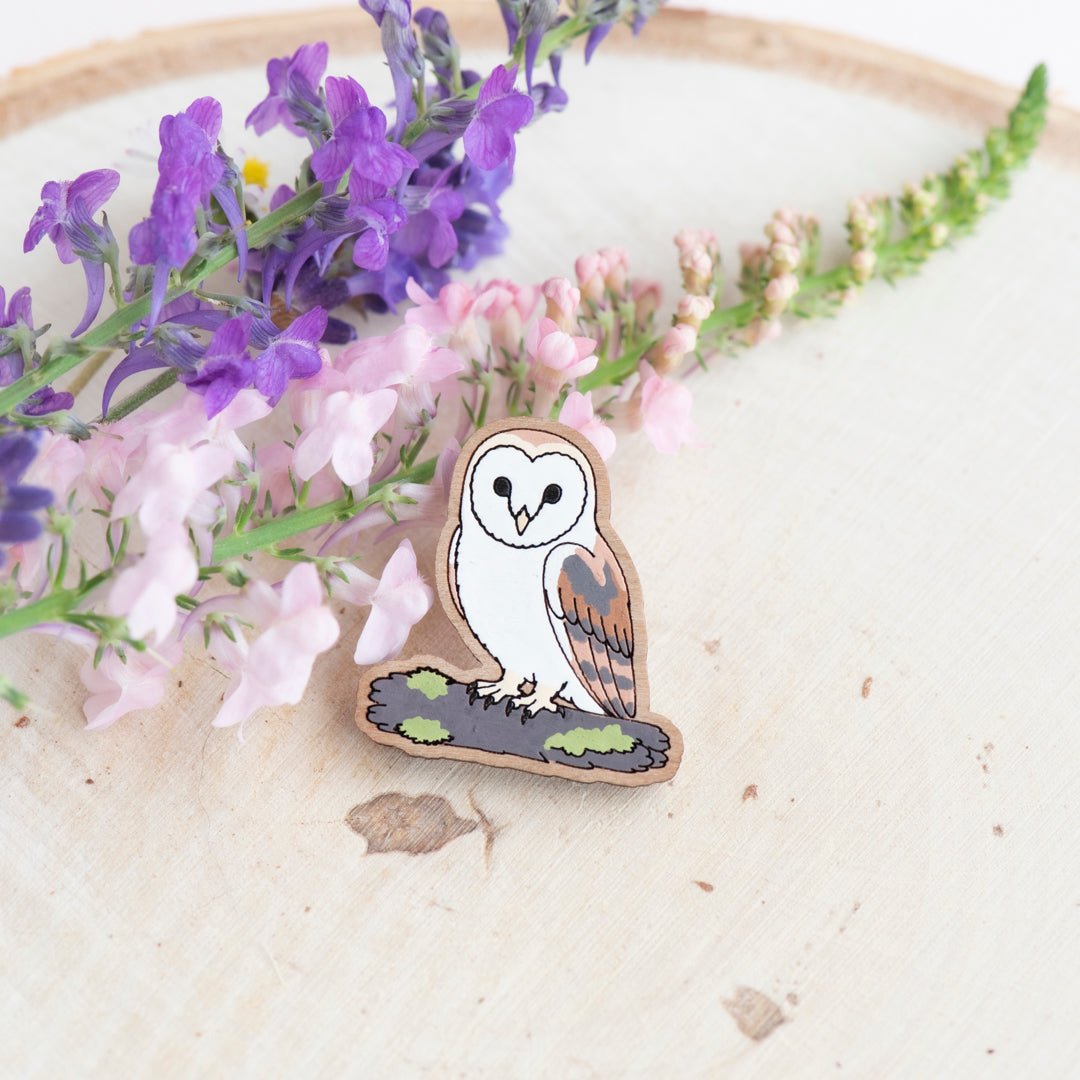 Standing Barn Owl Pin Badge - Robin Valley Official Store
