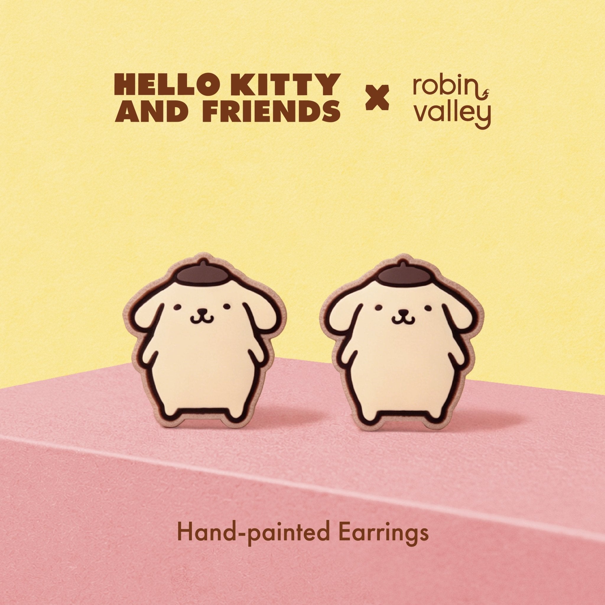 Standing Pompompurin Stud Earrings - Robin Valley Official Store