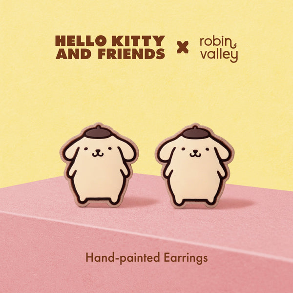 Standing Pompompurin Stud Earrings - Robin Valley Official Store