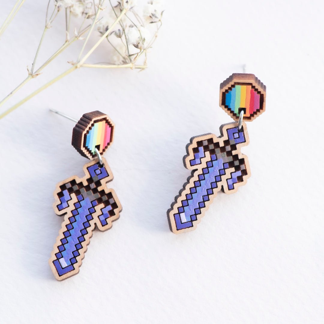 Stardew Valley Prismatic Shard & Galaxy Sword Drop Earrings - Robin Valley Official Store