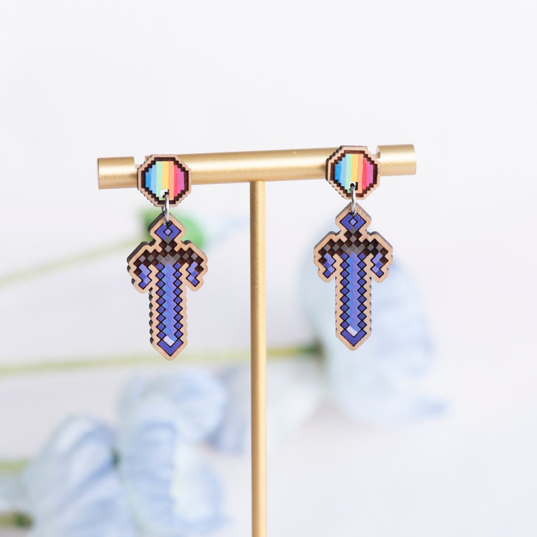 Stardew Valley Prismatic Shard & Galaxy Sword Drop Earrings - Robin Valley Official Store