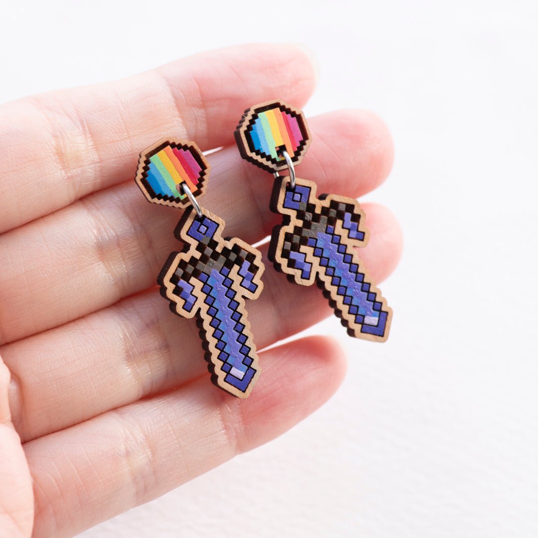 Stardew Valley Prismatic Shard & Galaxy Sword Drop Earrings - Robin Valley Official Store