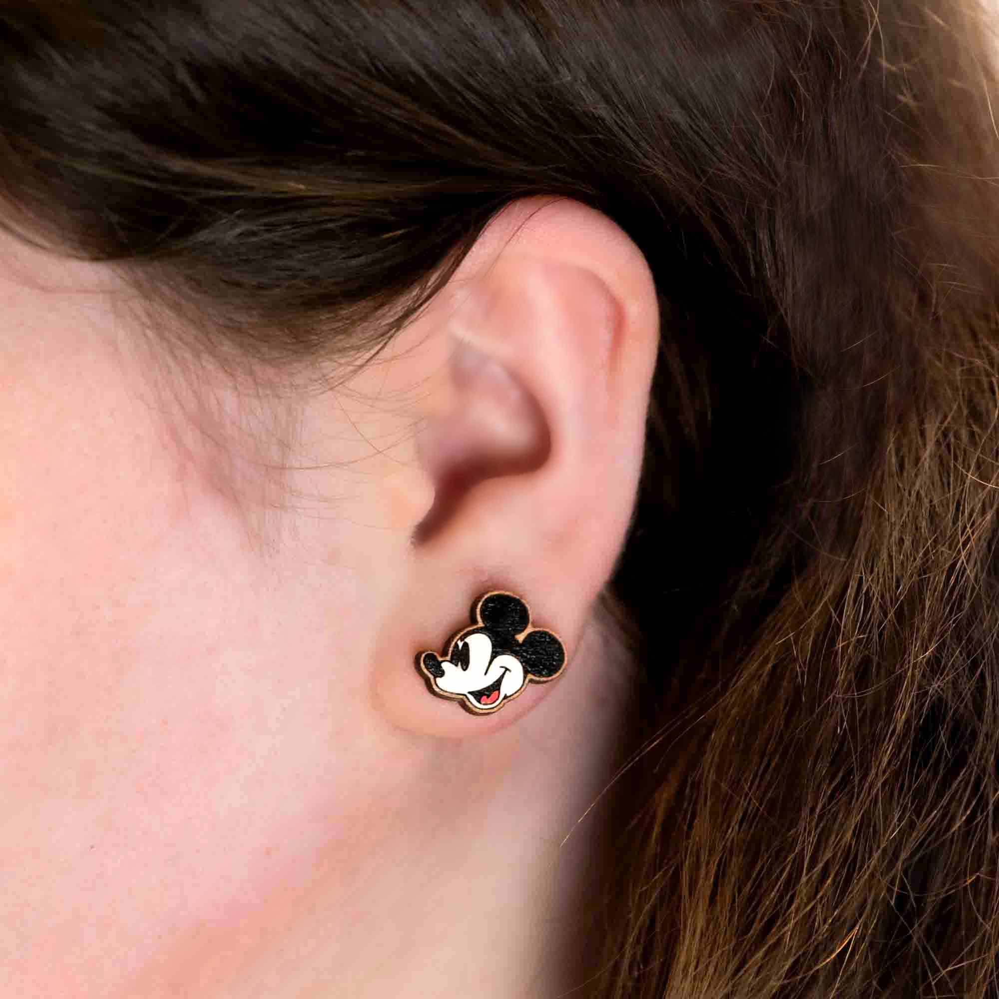 Steamboat Willie Mickey Mouse Stud Earrings - Robin Valley Official Store