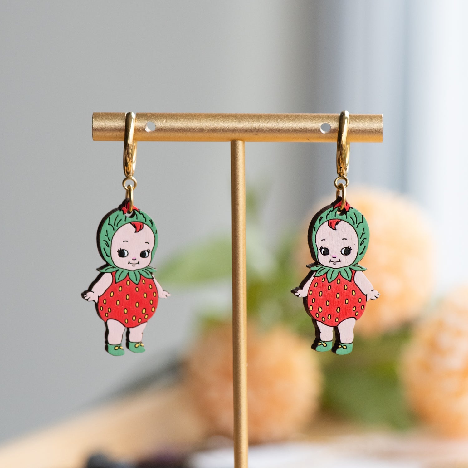 Strawberry Kewpie Hoop Earrings - Robin Valley Official Store