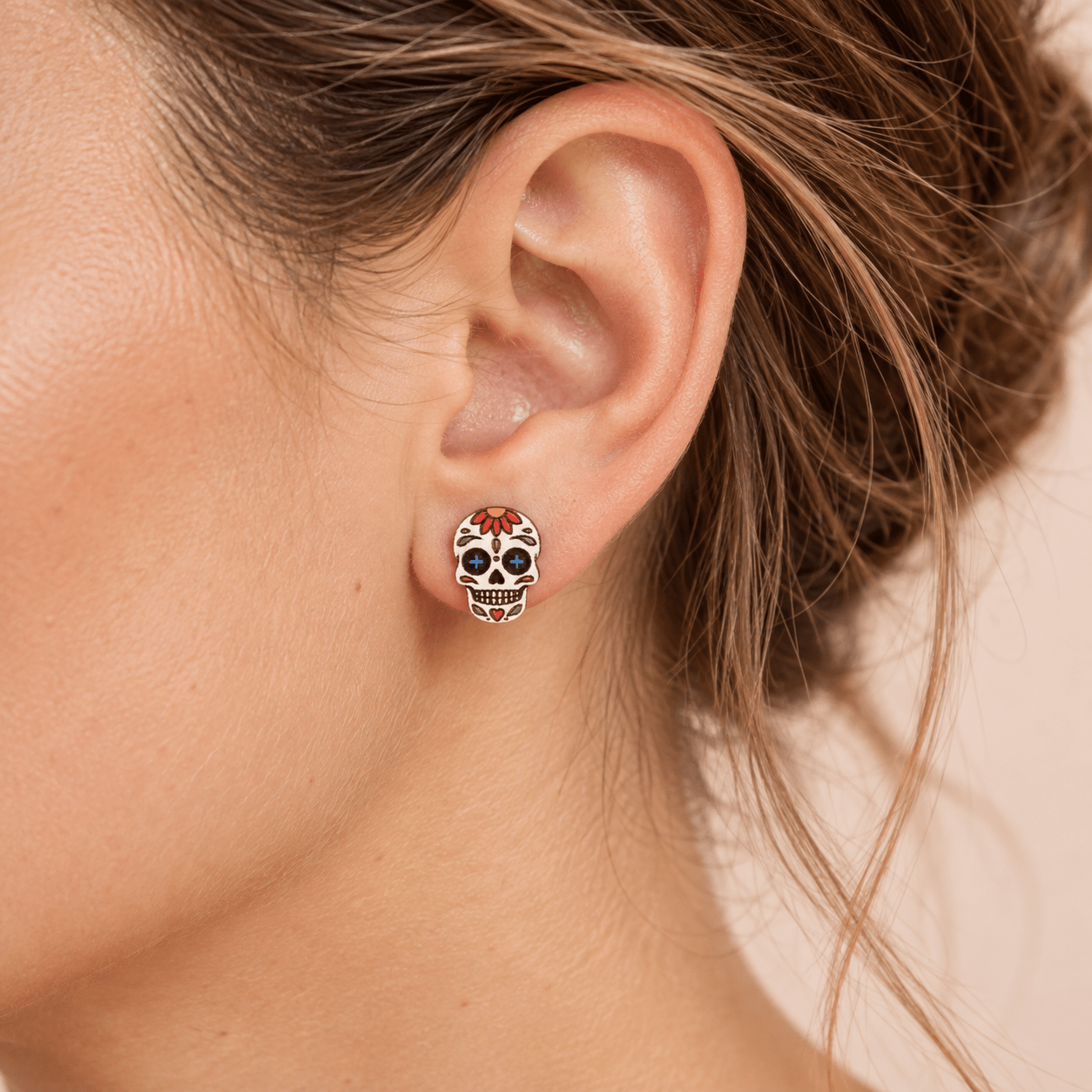 Sugar Skull Stud Earrings - Robin Valley Official Store