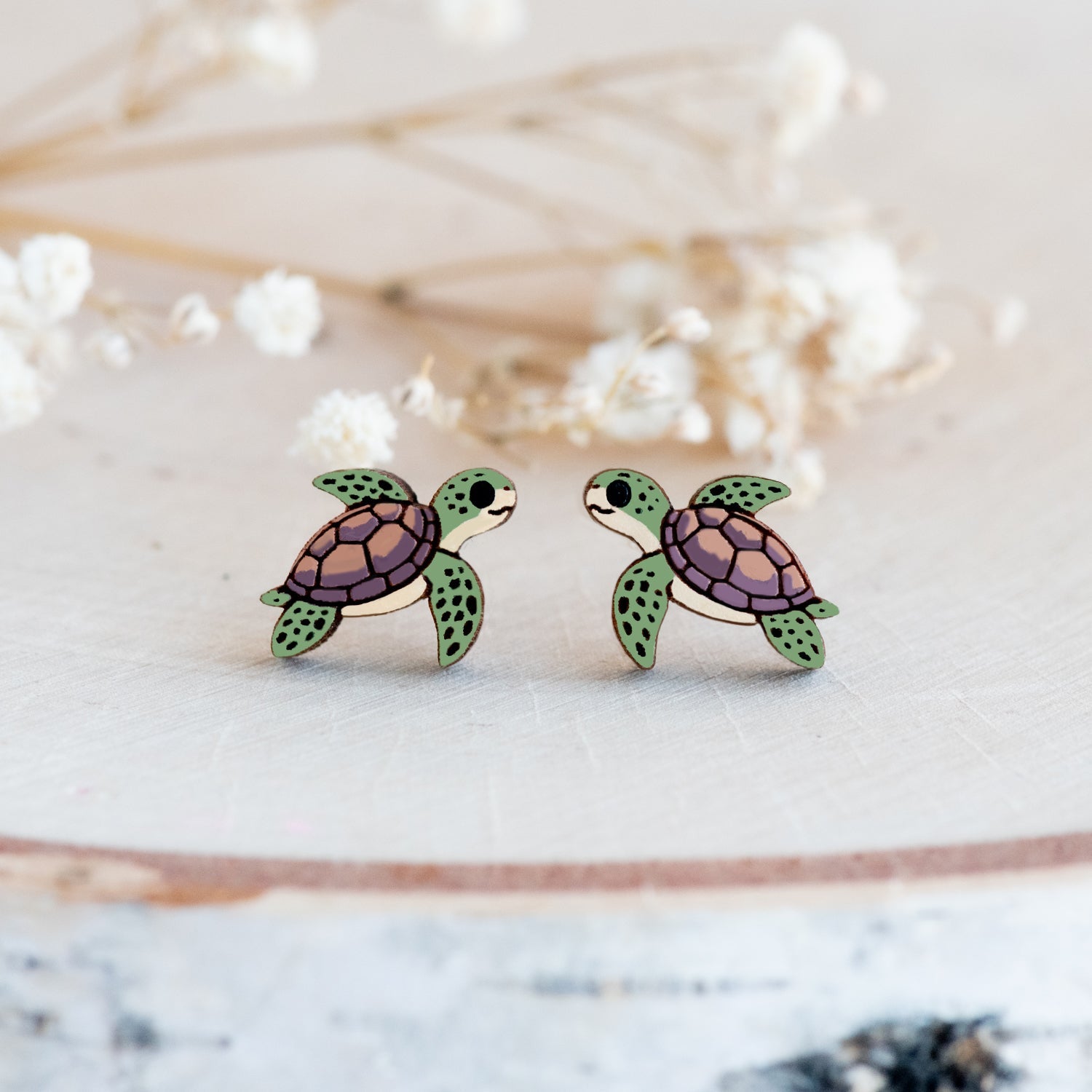 Swimming Sea Turtle Earrings - Robin Valley Official Store