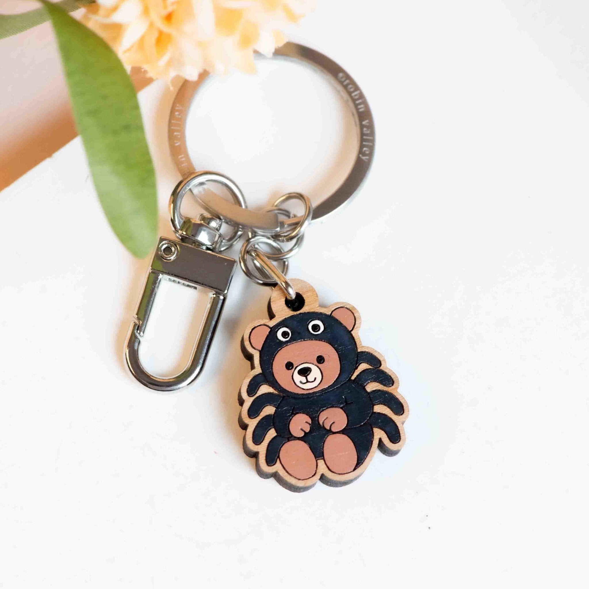 Teddy In Spider Costume Keyring - Robin Valley Official Store