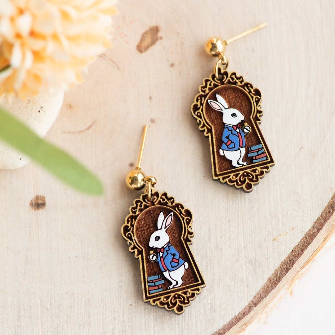 Through the Keyhole Rabbit Drop Earrings - Robin Valley Official Store