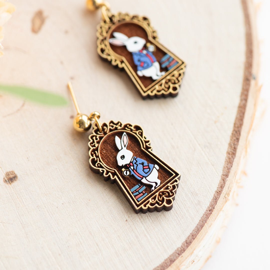 Through the Keyhole Rabbit Drop Earrings - Robin Valley Official Store
